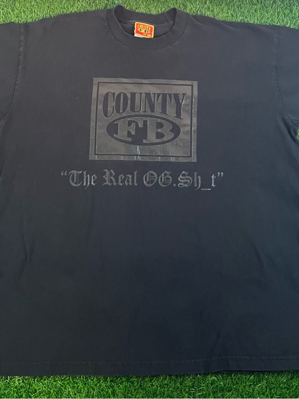 FB County The Real SH_T Graphic Logo Black T-Shirt Heavyweigtht Cotton Mens 2XL